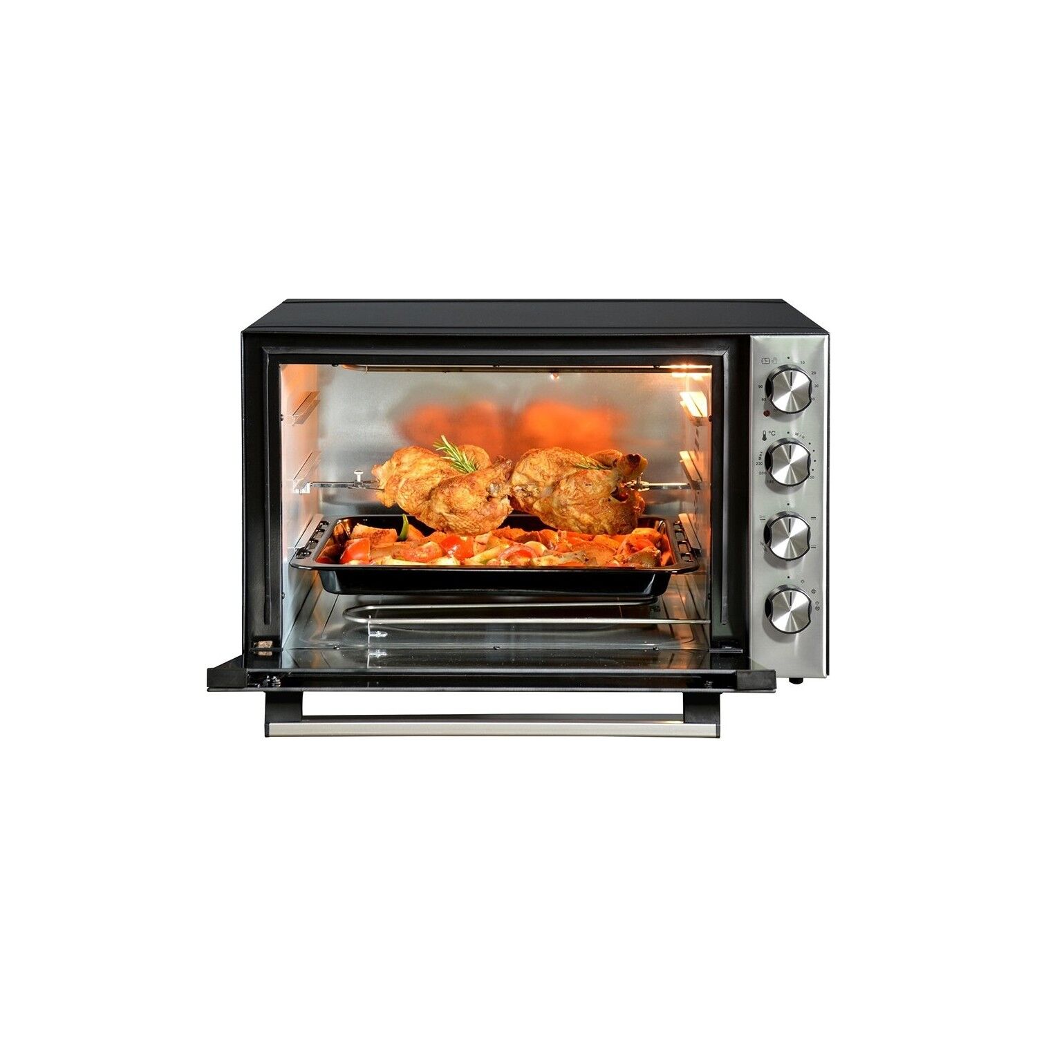 Luxell LX-9645 Piliç Çevirme Fonksiyonlu 70 Lt Turbo Midi Fırın Siyah