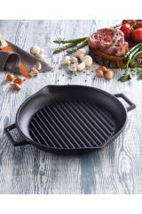 Lava Lv Eco Gt 30 Siyah Yuvarlak Döküm Demir Izgara Tava 30 CM