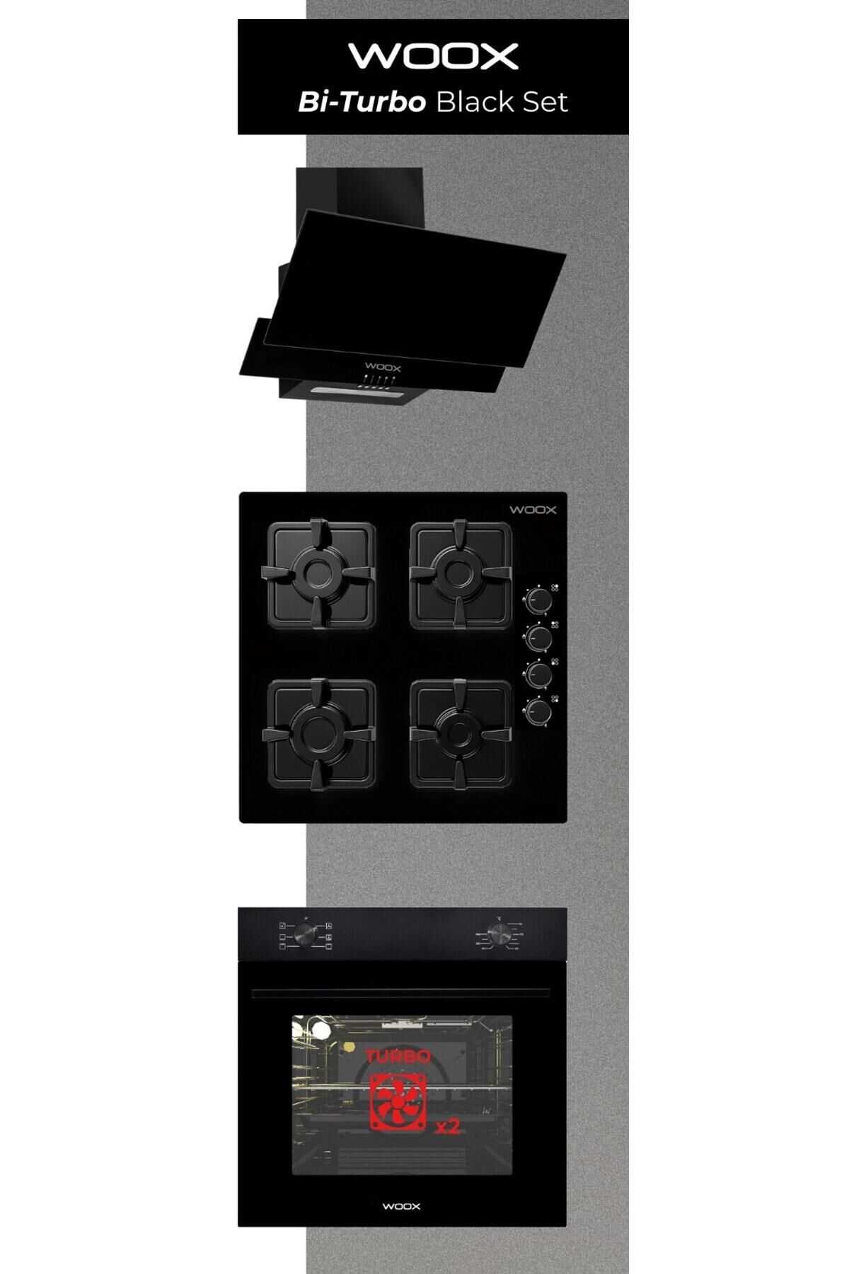 WOOX ANKASTRE 3'LÜ SET SİYAH