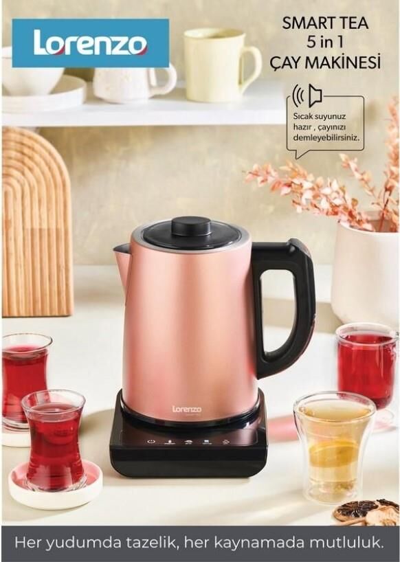 LORENZO SMART TEA 5 in 1 KONUŞAN ÇAY MAKİNESİ ROSE
