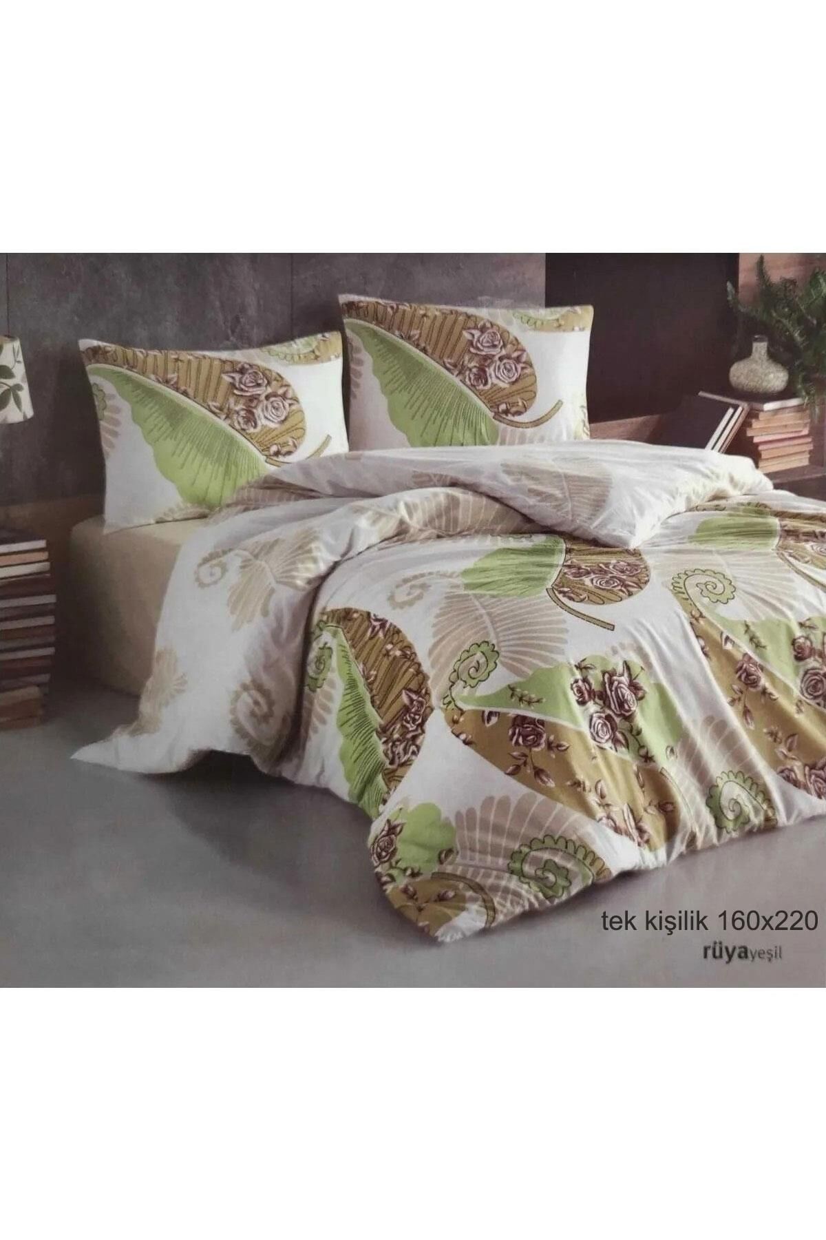 Kristal Ranforce Tek Kişilik Nevresim Rüya Yeşil