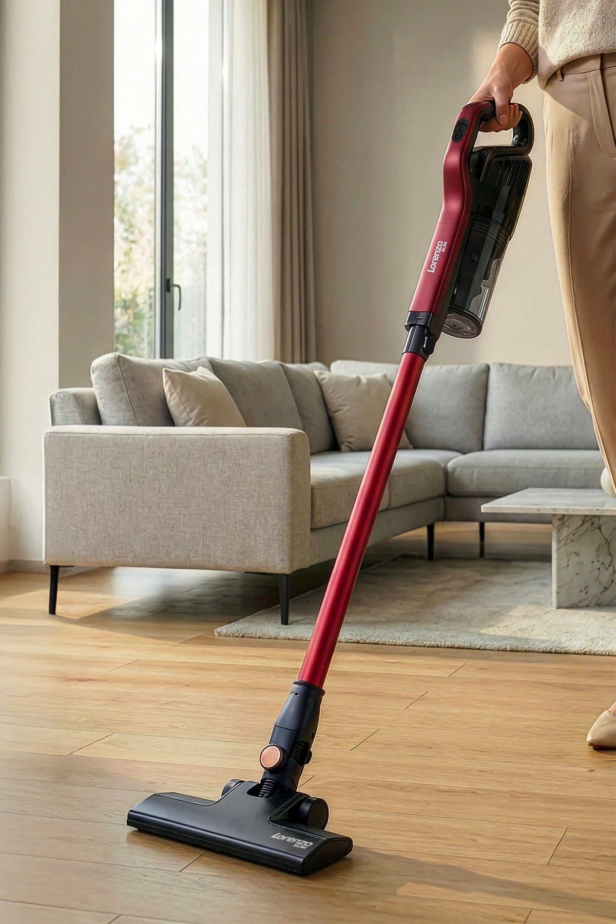 LORENZO - SLİM  DİKEY KABLOLU  SÜPÜRGE MELBOURNE RED