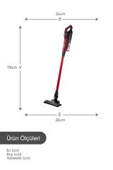 LORENZO - SLİM  DİKEY KABLOLU  SÜPÜRGE MELBOURNE RED