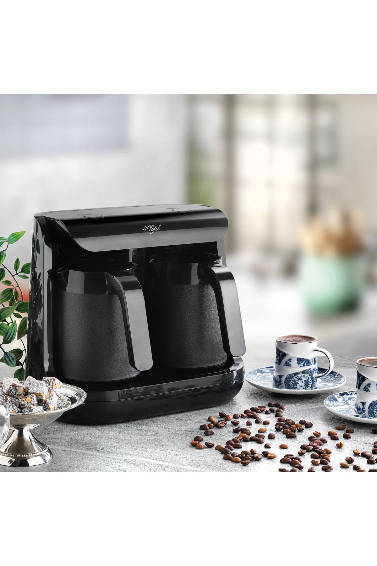 SCHAFER 40 YIL ÇİFT CEVZE TÜRK KAHVE MAKİNESİ (SİYAH)