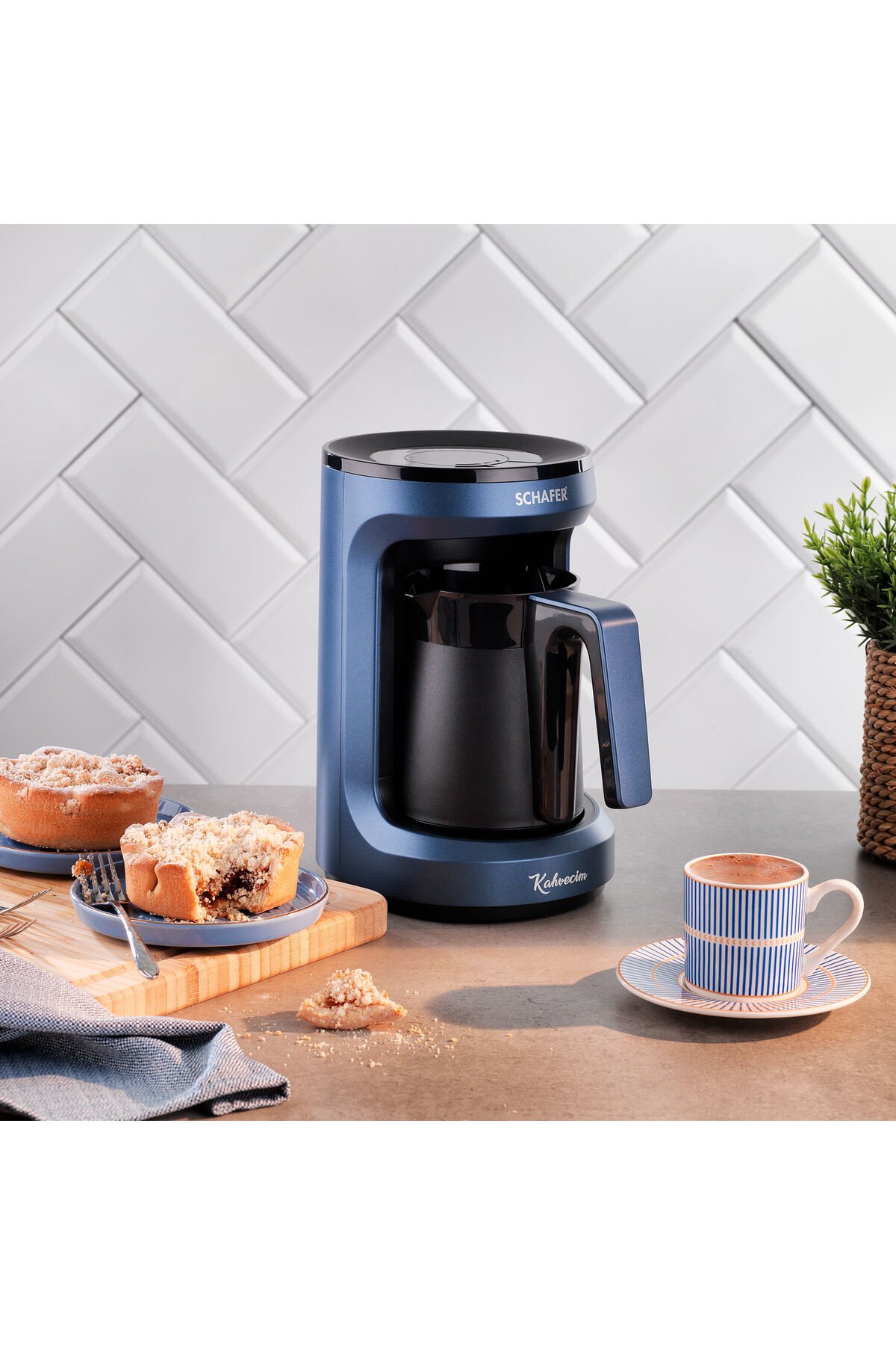 SCHAFER KAHVECİM OTOMATİK TÜRK KAH MAKİNESİ (MAVİ)