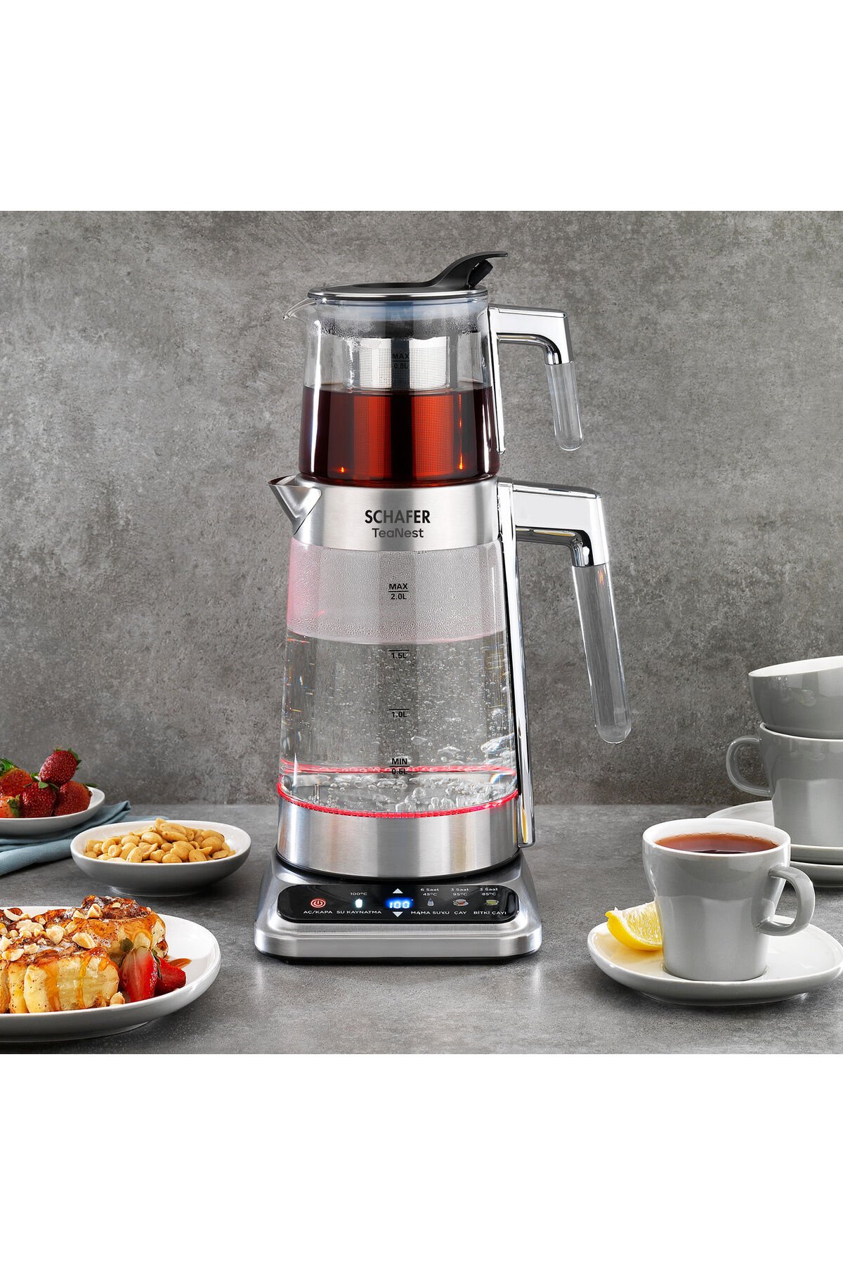 SCHAFER TEANEST DİJİTAL CAM ÇAY MAKİNESİ(İNOX)
