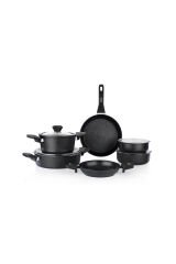 SCHAFER ROCK STONE TENCERE SETİ 10 PRÇ (SİYAH)