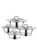 SCHAFER VALS ÇELİK TENCERE SETİ -8 PRÇ.-İNOX