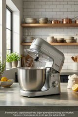 LORENZO MULTICHEF 3 İN 1 HAMUR YOĞURMA BLENDER ET KIYMA MAKİNESİ SİLVER