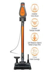 Fantom P6000 Pluto Dikey Elektrikli Süpürge-Antrasit