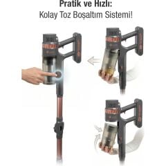 FANTOM P2050 ANTRASİT QUANTUM ŞARJLI ELEKTRİKLİ SÜPÜRGE