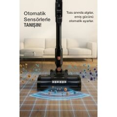 FANTOM P2050 SİYAH QUANTUM ŞARJLI ELEKTRİKLİ SÜPÜRGE