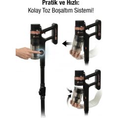 FANTOM P2050 SİYAH QUANTUM ŞARJLI ELEKTRİKLİ SÜPÜRGE