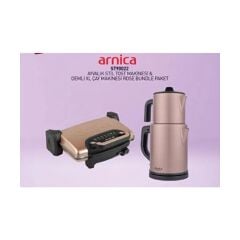 ARNİCA 2Lİ ÖZEL PAKET AYVALIK STİL ROSE TOST MAKİNASI DEMLİ XL ÇAYCI HEDİYELİ