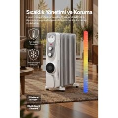 LUXELL LUX13-FP-WG BEYAZ GRİ 13 DİLİM RADYATÖR