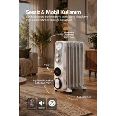 LUXELL LUX13-FP-WG BEYAZ GRİ 13 DİLİM RADYATÖR
