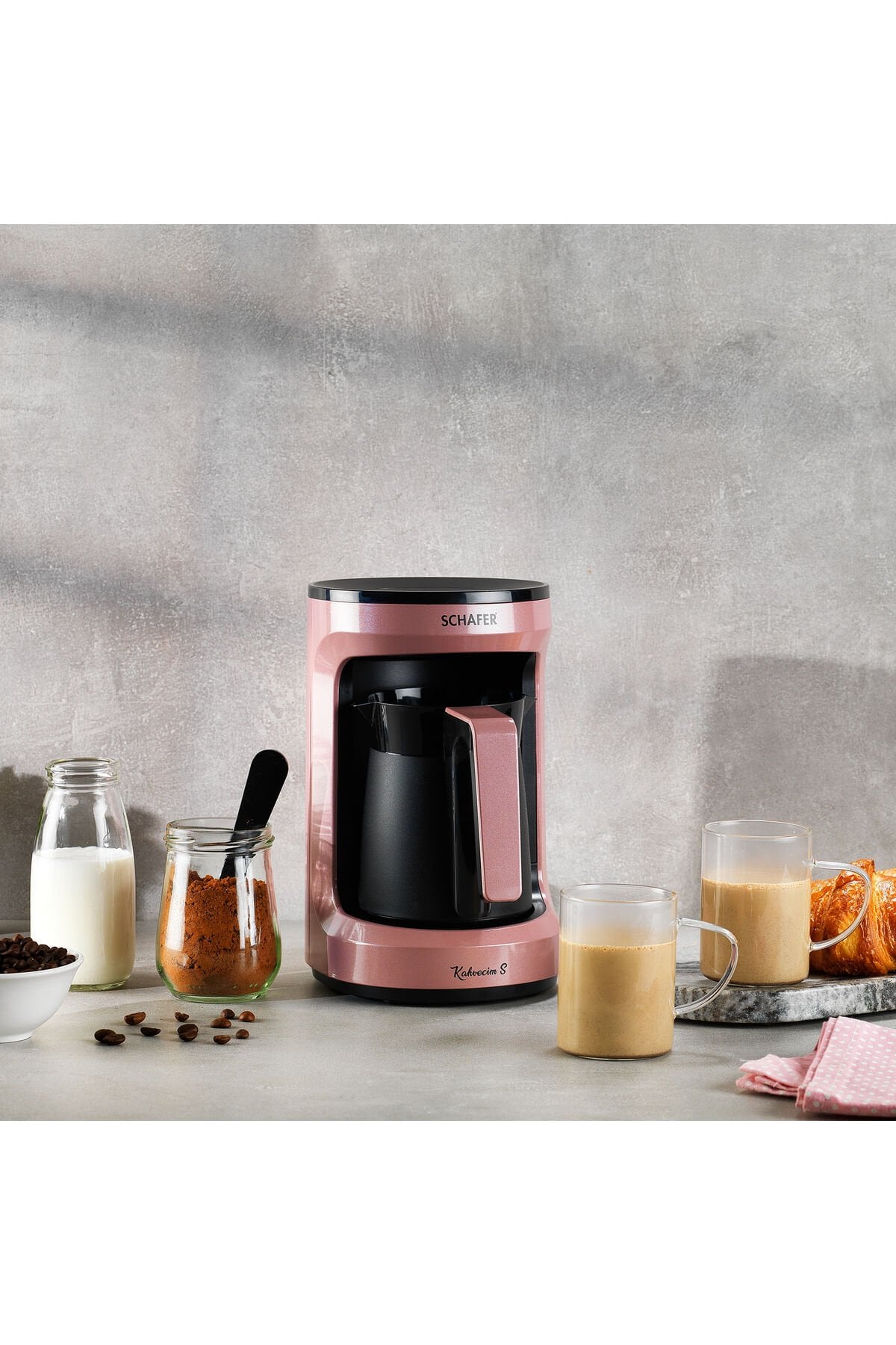 Schafer Kahvecim S Otomatik Sütlü Türk Kahve Makinesi-Rosegold