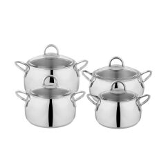 SCHAFER NEW TRENDY 8 PRÇ ÇELİK TENCERE SETİ