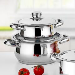 Gülsan Güveç Çakır Çelik Kapaklı set-6 prç