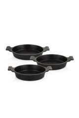 Schafer Trio 3 Lü Döküm Sahan Seti-3 Parça-Siyah