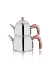 Schafer Alexa Aile Boyu Çelik Çaydanlık Takımı-4 Parça-Rose gold