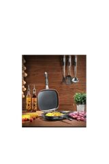 Schafer Kare Double Grıll Pan 34 cm Kare Çift Taraflı Tava